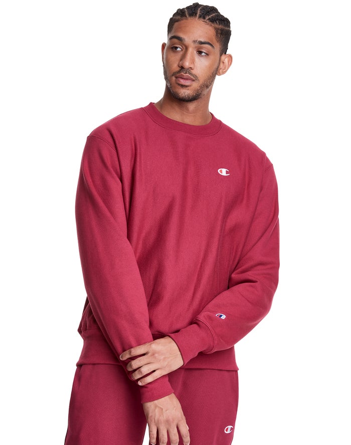 Champion Herre Sweatshirt Rød - Reverse Weave Crew - Danmark MEI-657032